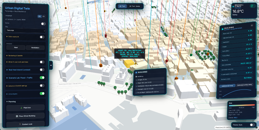 DigitalTwin - Urban Digital Twin 2D map view of Torrevieja