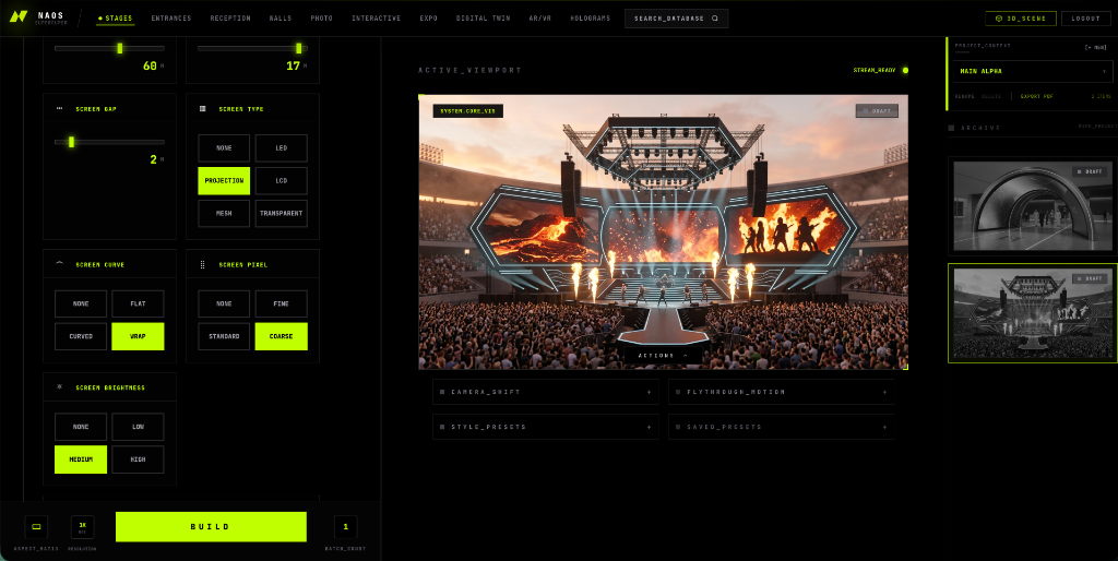 NaosStudio - Concert stage 3D scene rendered by AI