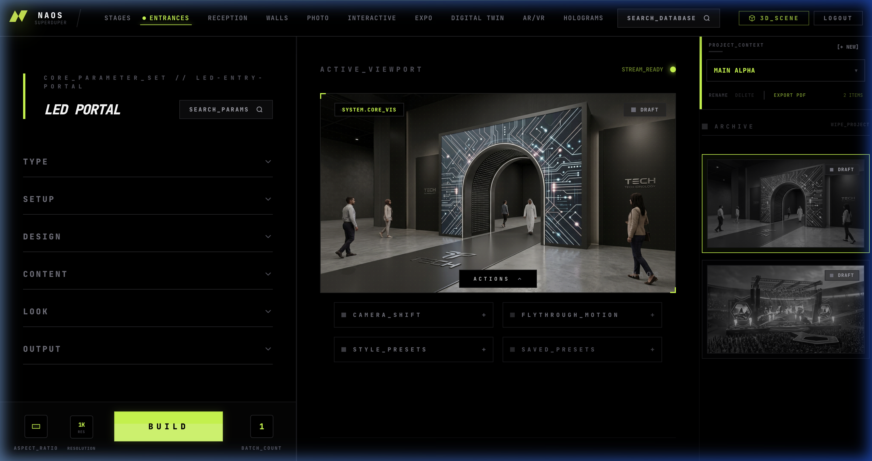 NaosStudio - LED Portal entrance scene